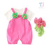 Kомплект Гащеризон с 3Д Шнолки, Тениска и Чорапки Summer Bloom Pink - 4 части