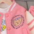 Спортен Комплект с Бомбър и Ефектни Кантове Licity Bear Pink - 3 части