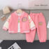 Спортен Комплект с Бомбър и Ефектни Кантове Licity Bear Pink - 3 части