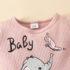 Комплект с Рипсено Боди, Къдри и Лента за Глава Baby Elephant Pink - 3 части