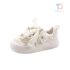 Спортно-Елегатни Обувки с Връзки и 3Д Цветя Floral Elegance White