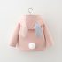 Premium Палтo от Еко Велур с Плюшена Вата, Качулка и Заешки Ушички Pastel Pink Bunny