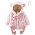 Premium Сет от Пухкаво Палто с Плюшена Вата и Ръкавички Fluffy Bear Pink - 2 части