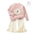 Premium Комплект от Плетиво с Панталон Тип Чарлстон и 3Д Елементи Bunny Trend Pink - 2 части