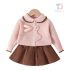 Premium Комплект от Плетиво с Питър Пан Яка и Пола Whimsical Bunny - 2 части