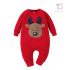 Ватиран Ромпър с Плюшена Апликация Little Reindeer Red