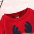 Ватиран Ромпър с Плюшена Апликация Little Reindeer Red