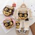 Ватиран Комплект с Плюшени Апликации и 3Д Елементи Bear Glasses Pink – 2 части