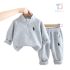 Спортен Комплект с Ципово Закопчаване и Бродерии Classic Polo Outfit Grey - 2 части