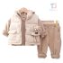 Комплект от Топъл Плюш с Капитониран Елек и 3Д Елемент Comfy Cub Beige– 4 части