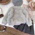 Premium Комплект от Пухкав Пуловер с 3Д Елементи и Плисирана, Кожена Пола Fashion Mystic - 2 части
