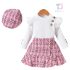 Елегантен Комплект от Блузка с Къдри, Пола и Барета от Букле Ruffle Pink Glam - 3 части