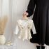Комплект от Плетен Гащеризон и Блузка с Ефектна Яка Born in France – 2 части