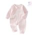 Premium Ромпър от Оребрен Органичен Памук с Тик-Так и Бродерия Angel Crown Softpink