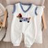 Комплект от Риза с Класическа Яка и Релефен Ромпър в Микс от Материи Elegant Puppy - 2 части