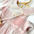 Рокля с Дълъг Ръкав, Яка Тип "Питър Пан" и Висулка Pink Teddy Plaid - 2 части