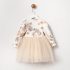 Premium Рокля с Флорален Десен, Френска Дантела, Къдри и Панделка от Тюл Romantic Ruffles