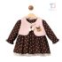 Комплект Рокля с Дълъг Ръкав и Наметка от Плюш Sweet Cocoa Bunny - 2 части