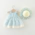 Комплект от Рокля с Френска Дантела, Панделки и Капела Little Mademoiselle Blue - 2 части
