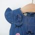 Дънкова Рокля с Къдри, 3Д Елементи и Бродерии Little Peekaboo Indigo