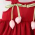 Рокля с Разливащи Къдри, Набор и 3Д Цветя Daisy Tulip Red