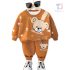Комплект от Блузка/Суитшърт с Множество Щампи и Панталон Bill Animal Bear Caramel - 2 части