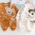Комплект от Блузка/Суитшърт с Множество Щампи и Панталон Bill Animal Bear Caramel - 2 части