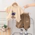 Комплект от Тениска с Модерна Апликация и Меланжиран, Къс Панталон Bunny Swag - 2 части