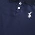 Комплект от Тениска с Класическа Яка и Къс Панталон с Бродерии Classic Polo Navy - 2 части