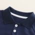 Комплект от Тениска с Класическа Яка и Къс Панталон с Бродерии Classic Polo Navy - 2 части