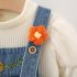 Комплект от Рипс Блуза с Буфан Ръкав и Дънков Сукман с 3Д Елементи Daisy Denim - 2 части