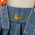 Комплект от Рипс Блуза с Буфан Ръкав и Дънков Сукман с 3Д Елементи Daisy Denim - 2 части