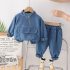 Дънков Комплект от Суитшърт с Полу Цип и Панталон Lil' Denim - 2 части