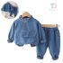 Дънков Комплект от Суитшърт с Полу Цип и Панталон Lil' Denim - 2 части