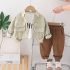 Комплект от Модерна Риза с Класическа Яка, Джобове, Блузка и Панталон Neutral Vibes Green - 3 части