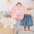 Комплект с Бродерии и Ефектни, 3Д Елементи Summer Bear Delight Pink - 2 части