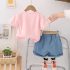 Комплект с Бродерии и Ефектни, 3Д Елементи Summer Bear Delight Pink - 2 части