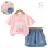 Комплект с Бродерии и Ефектни, 3Д Елементи Summer Bear Delight Pink - 2 части