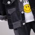Дънков Комплект с Ефектни Шевове Vintage Denim Black – 3 части