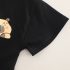 Комплект от Тениска с Щампа, Къс, Деним Панталон и Чантичка за През Рамо WanderBear Black - 3 части