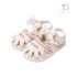 Сандали от Еко Кожа с Бродерии и Велкро Закопчаване Bubble Bloom White