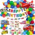 Гига Комплект от 61 ч. Балони, Хартиени Аксесоари и Висулка Happy Birthday Ultimate Transportation