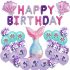 Мега Комплект от 41 бр. Балони (Фолио и Латекс) Happy Birthday Mermaid