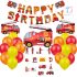 Комплект от 21 бр. Балони (Фолио и Латекс) + Хартиени Аксесоари + Висулка Happy Birthday Firefighter
