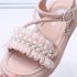 Сандали от Еко Кожа с Тюлени Детайли, Перли и Велкро Закопчаване Lux Rosette