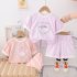 Комплект от Тениска с Лек Буфан Ръкав и Къс Панталон Puppy Charm Pink - 2 части