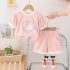 Комплект от Тениска с Лек Буфан Ръкав и Къс Панталон Puppy Charm Pink - 2 части