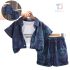 Комплект от Деним Риза със Щамповани Елемнти, Тениска и Къс Панталон Denim Doodles - 3 части