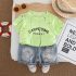 Комплект с Неонова Тениска с Пръски и Дънкови Шорти със Звезди Neon Splash Set - 2 части