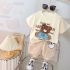 Комплект от Тениска с 3Д Елемент и Къс Панталон Bear Happy Day - 2 части